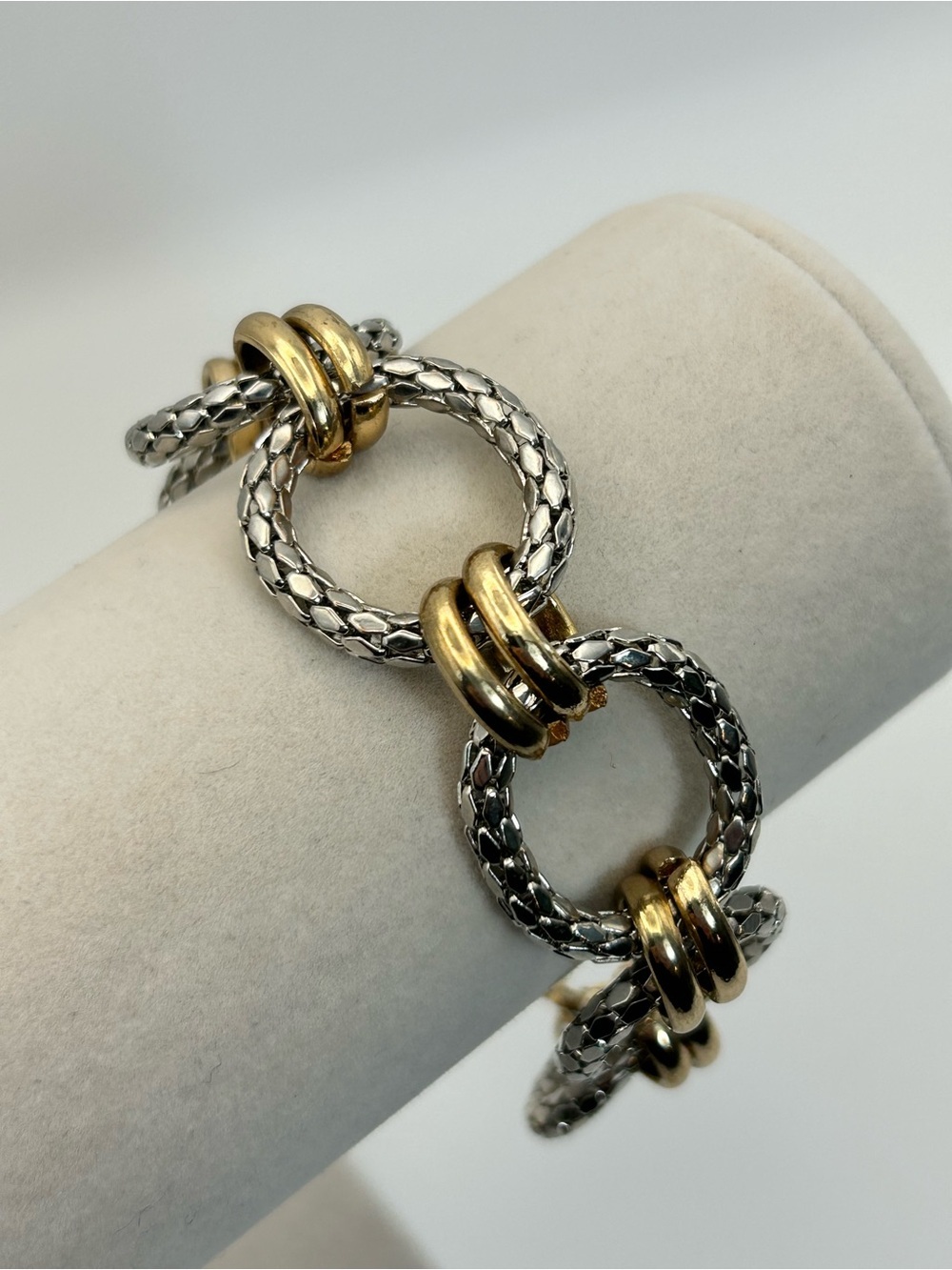 Alfani Two-Tone Gold & Silver Link Bracelet Lightweight 8"